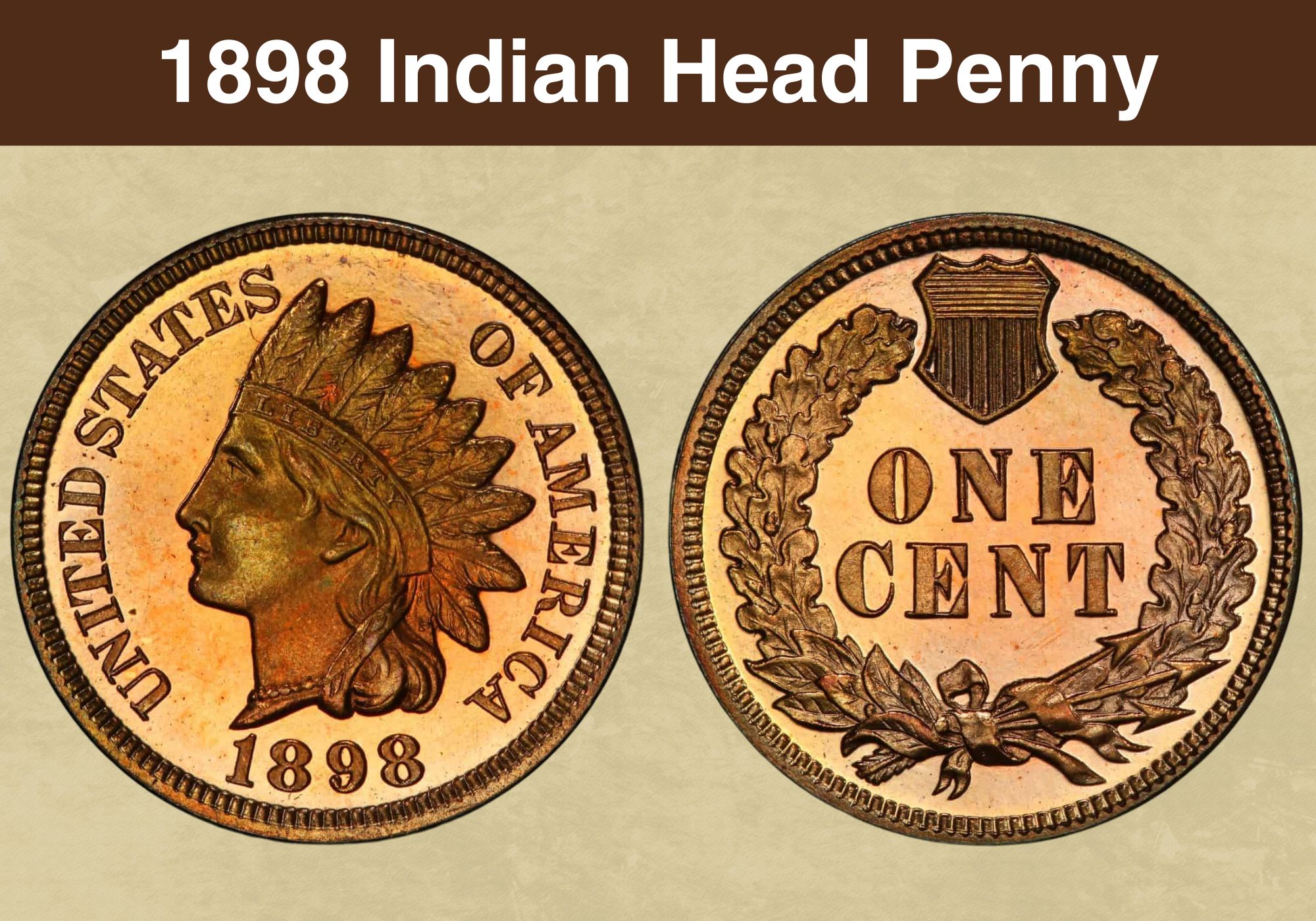 1898 Indian Head Penny Coin Value (Errors List & No Mint Mark Worth)