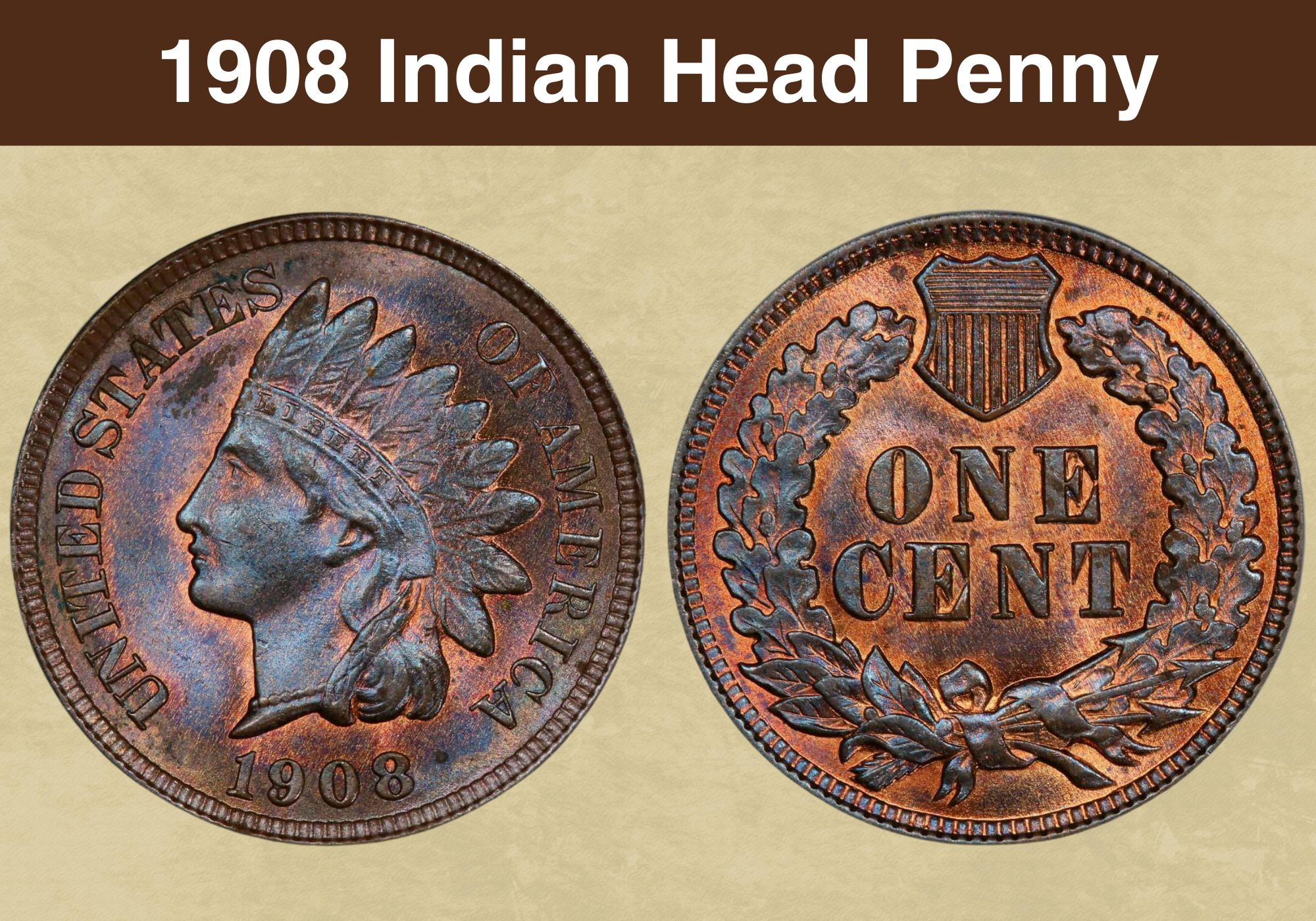 1908 Indian Head Penny Coin Value (Errors List, "S" & No Mint Mark
