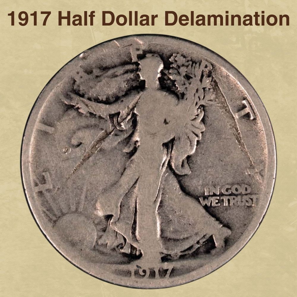 1917 Half Dollar Delamination