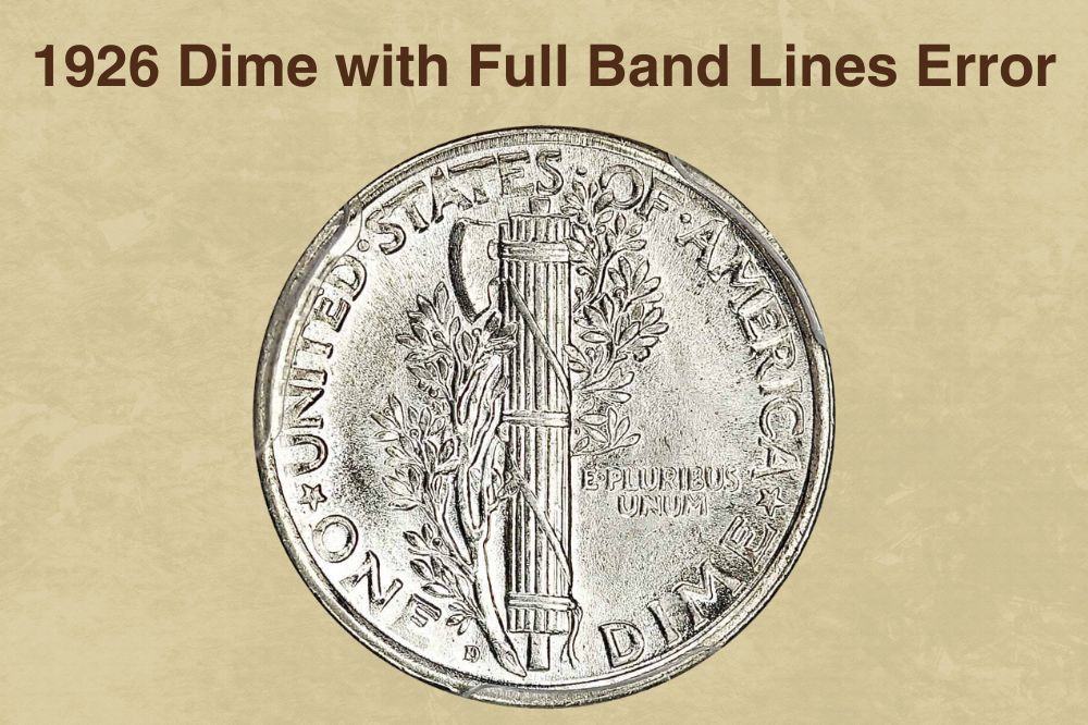 1926 Dime with Full Band Lines Error