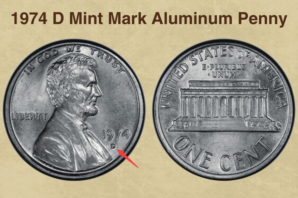 1974 D Mint Mark Aluminum Penny