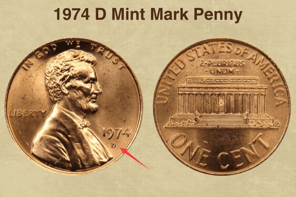 1974 D Mint Mark Penny