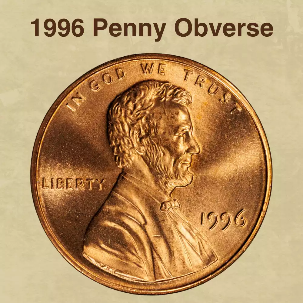 The Obverse of the 1996 Penny