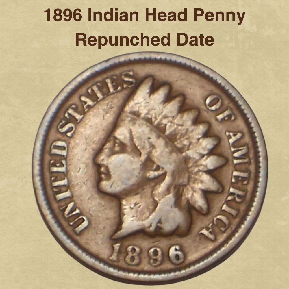 1896 Indian Head Penny Repunched Date