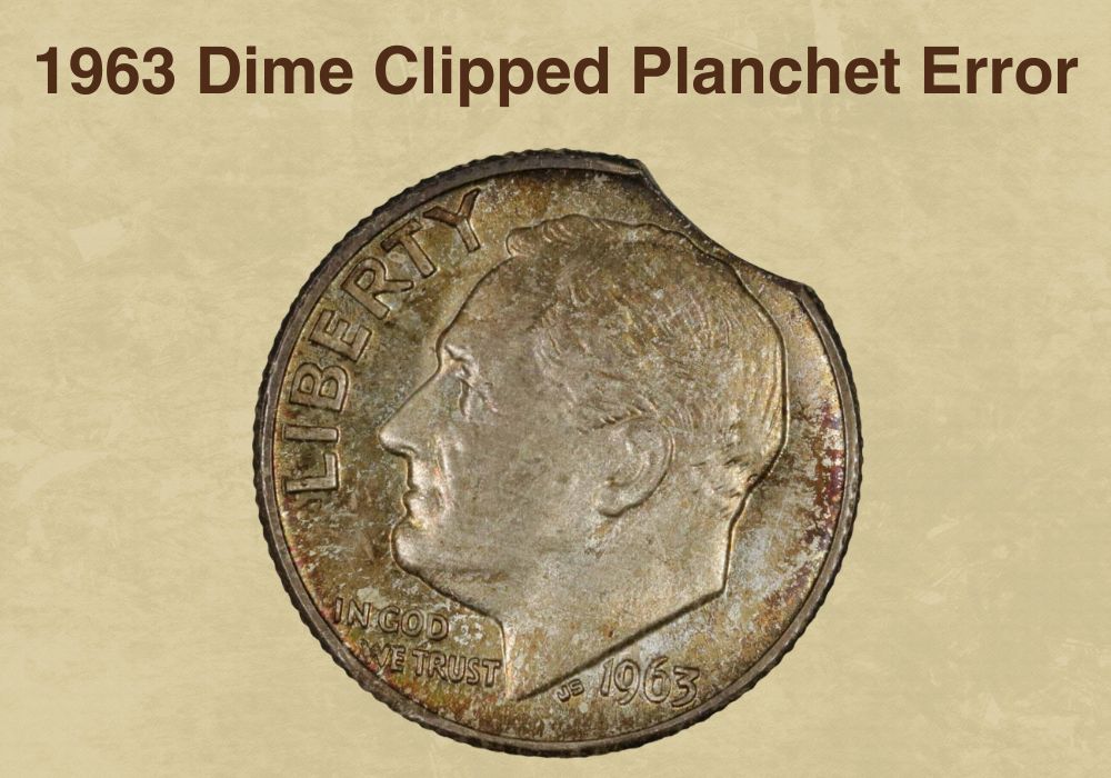 1963 Dime Clipped Planchet Error