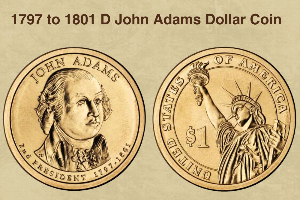 1797 to 1801 D John Adams Dollar Coin