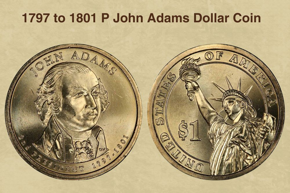 1797 to 1801 P John Adams Dollar Coin