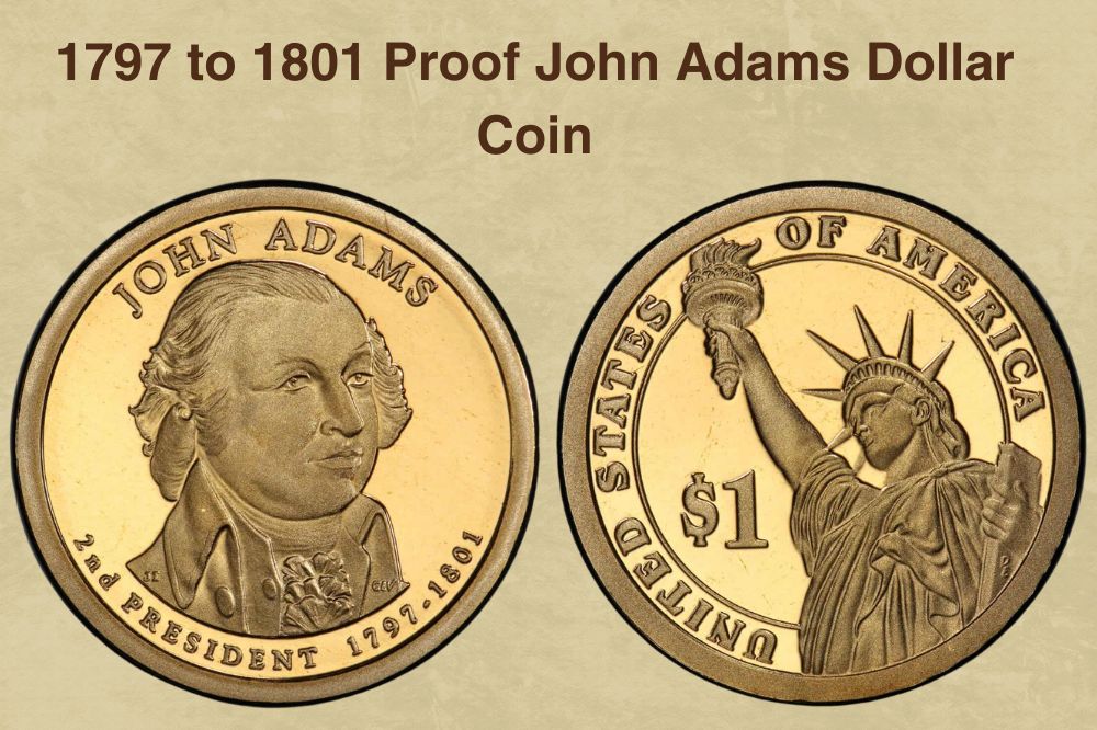 1797 to 1801 Proof John Adams Dollar Coin