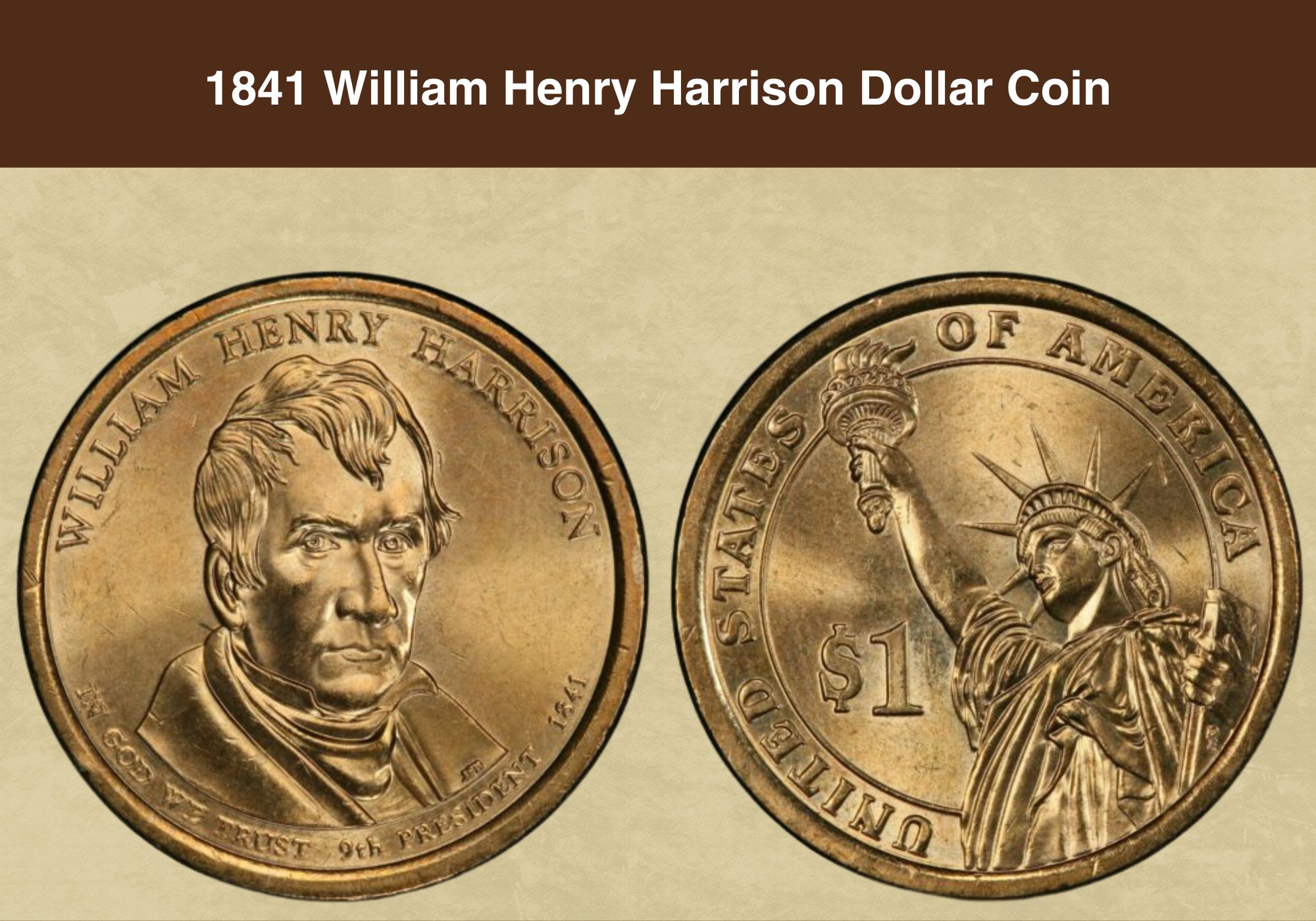 Dollar 1841 William Henry Harrison Dollar Coin Value