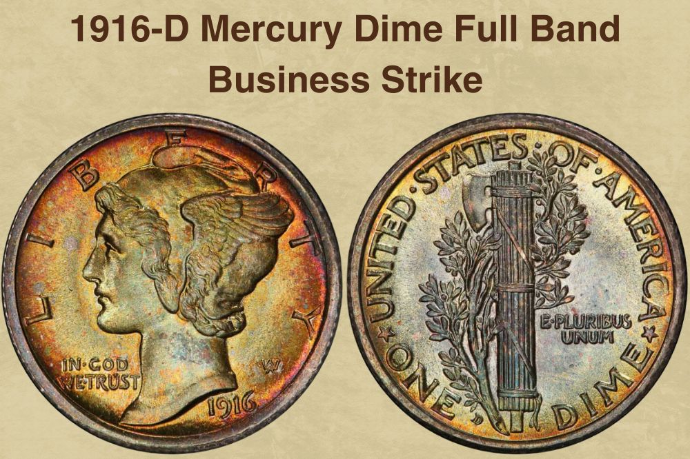 1916-D Mercury Dime Full Band Business Strike