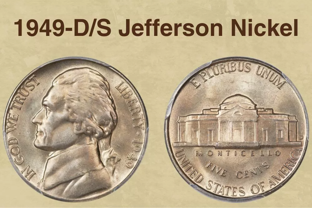 1949-DS Jefferson Nickel