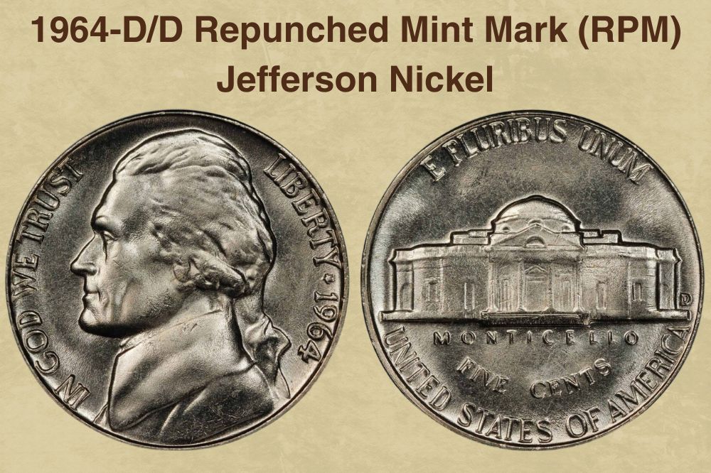 1964-D/D Repunched Mint Mark (RPM) Jefferson Nickel
