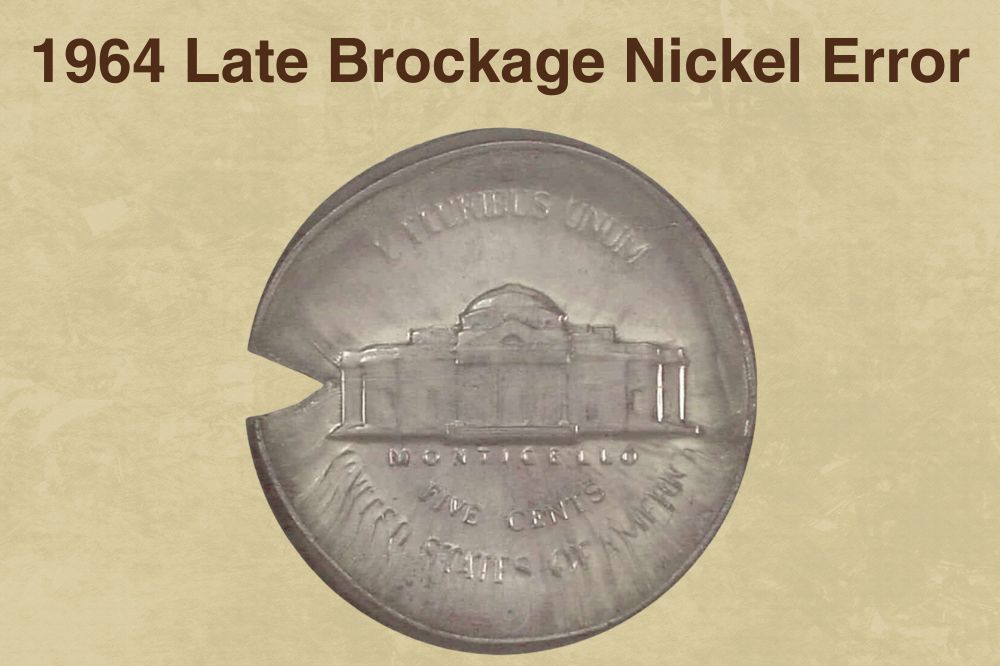 1964 Late Brockage Nickel Error