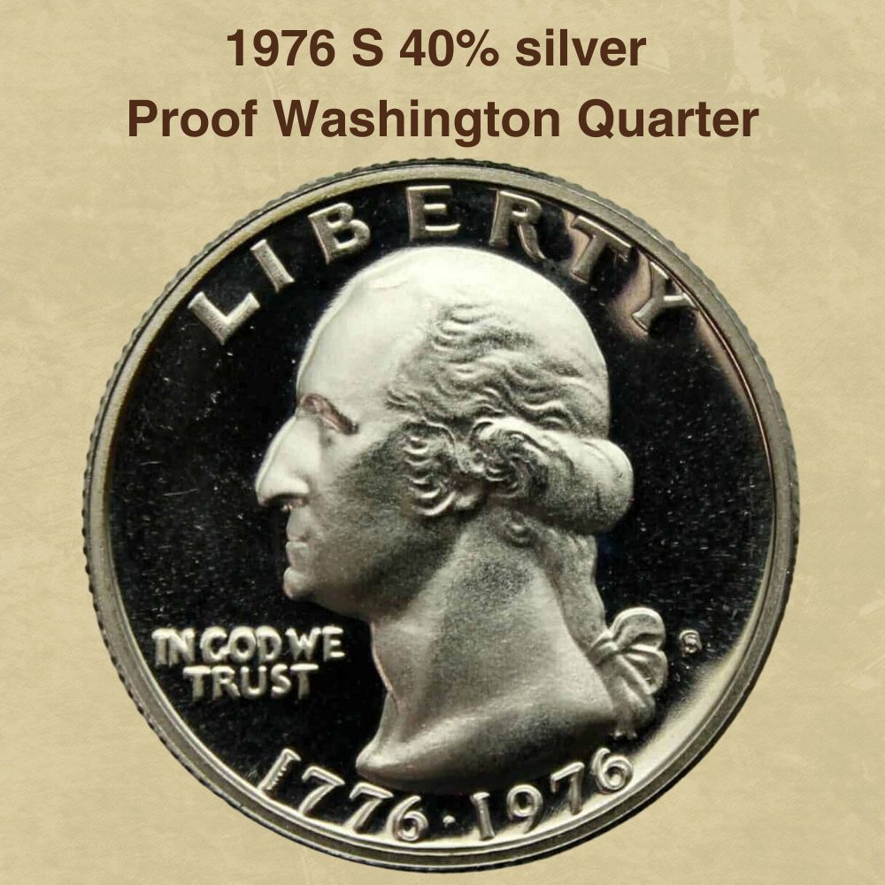 1976 S 40% silver proof Washington quarter