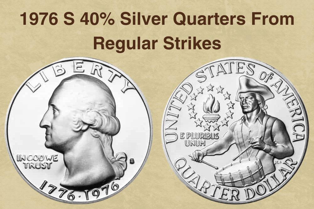 1976 S 40% silver quarters from regular strikes