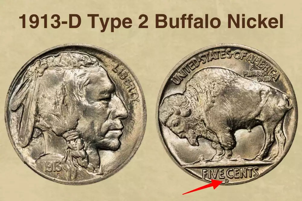 1913-D Type 2 Buffalo Nickel