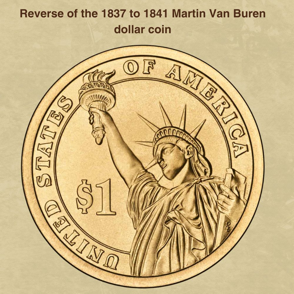 Reverse of the 1837 to 1841 Martin Van Buren dollar coin