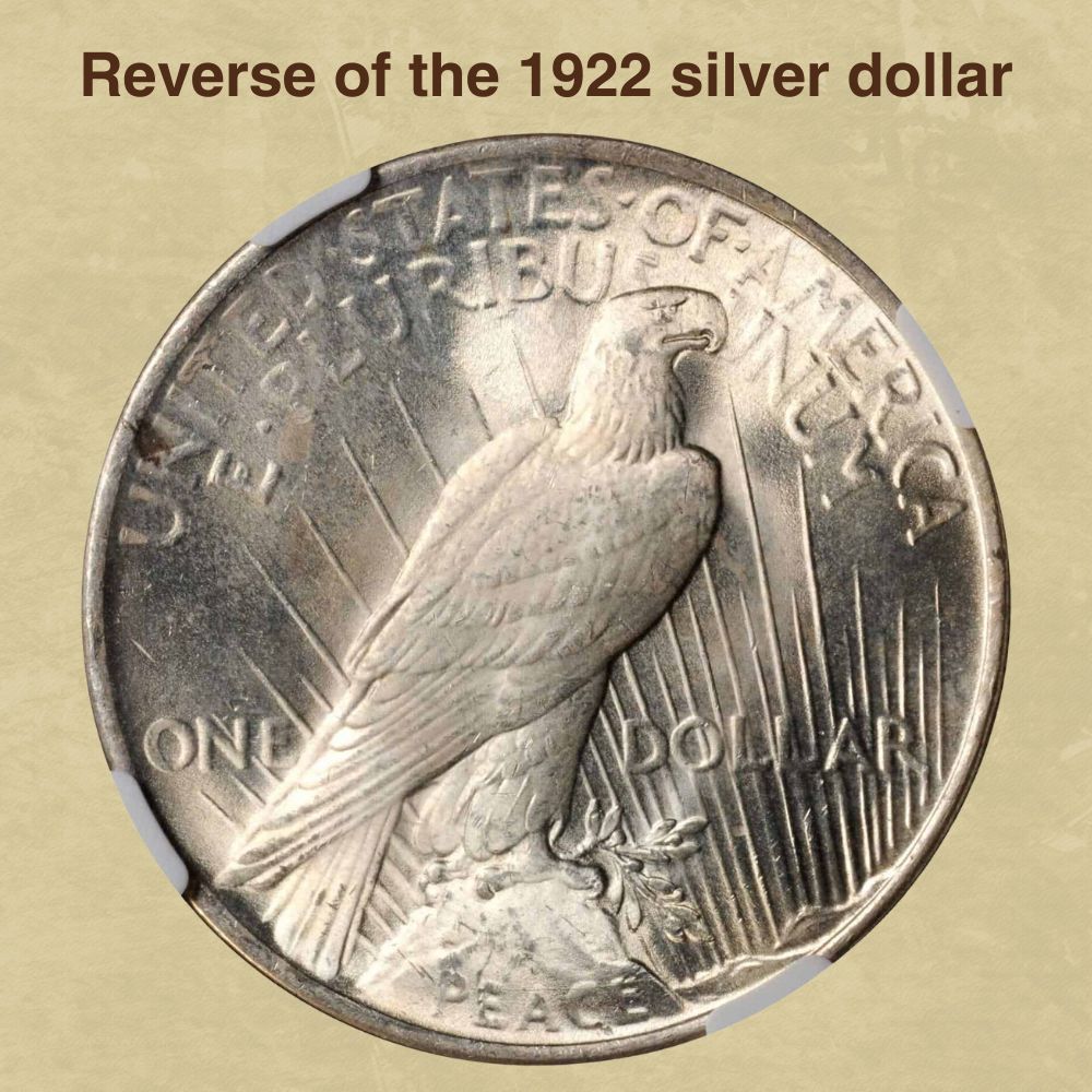 Reverse of the 1922 silver dollar