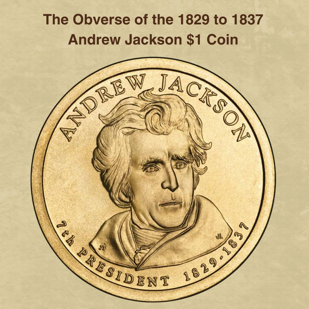 The Obverse of the 1829 to 1837 Andrew Jackson $1 Coin