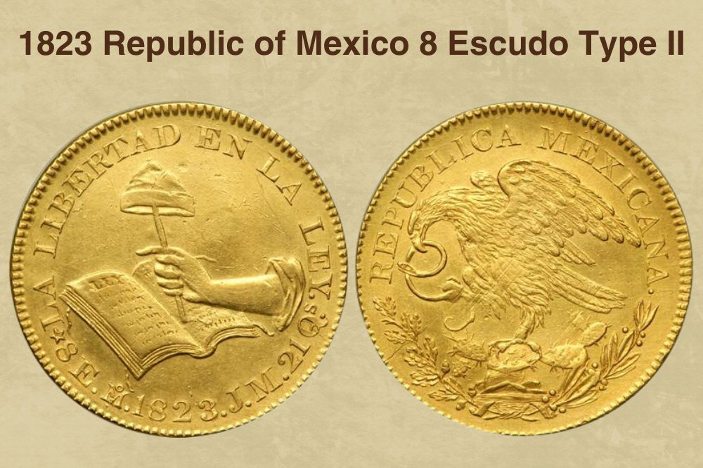 1823 Republic of Mexico 8 Escudo Type II