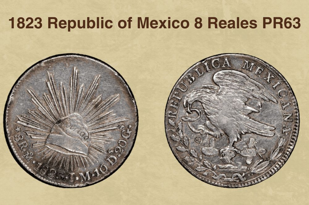 1823 Republic of Mexico 8 Reales PR63