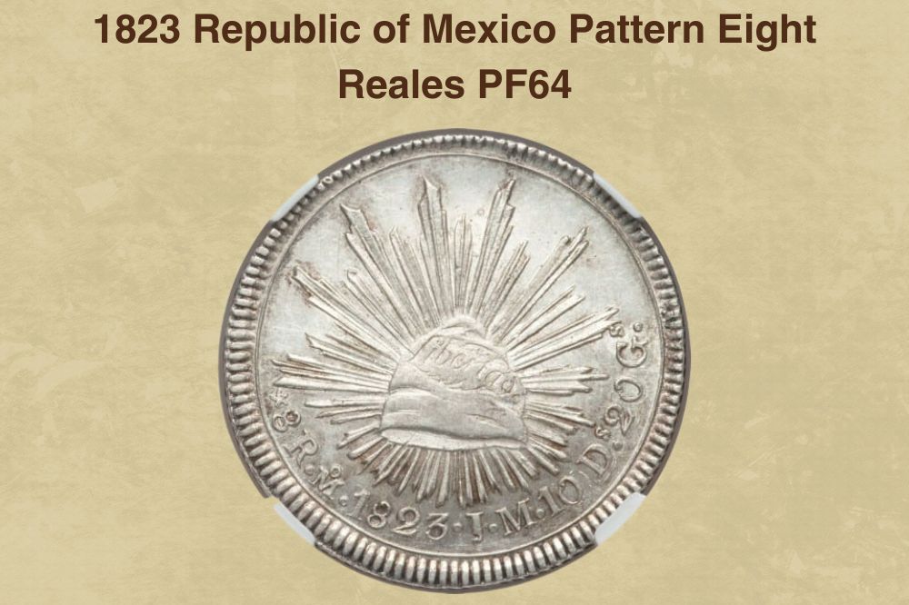 1823 Republic of Mexico Pattern Eight Reales PF64
