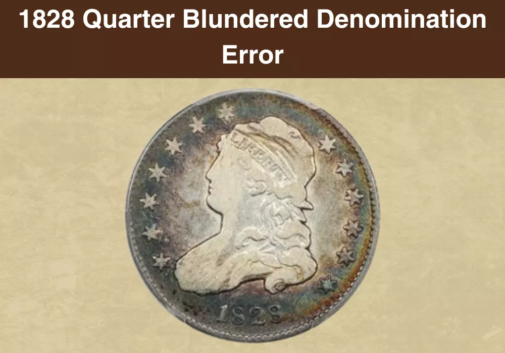 1828 Quarter Blundered Denomination Error