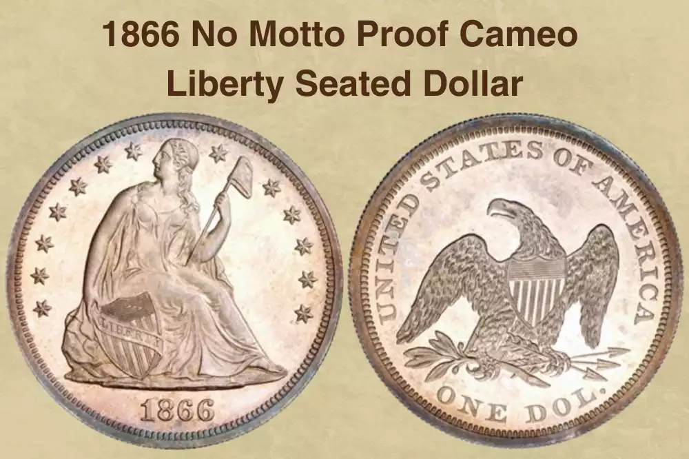 1866 No Motto Proof Cameo Liberty Seated Dollar
