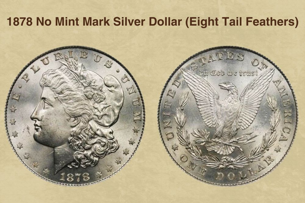 1878 No Mint Mark Silver Dollar (Eight Tail Feathers)