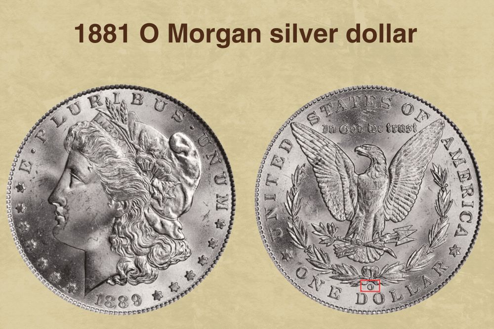 1881 O Morgan silver dollar