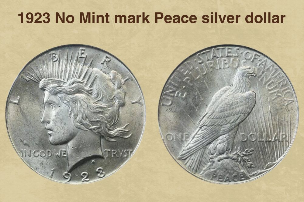 1923 No Mint mark Peace silver dollar