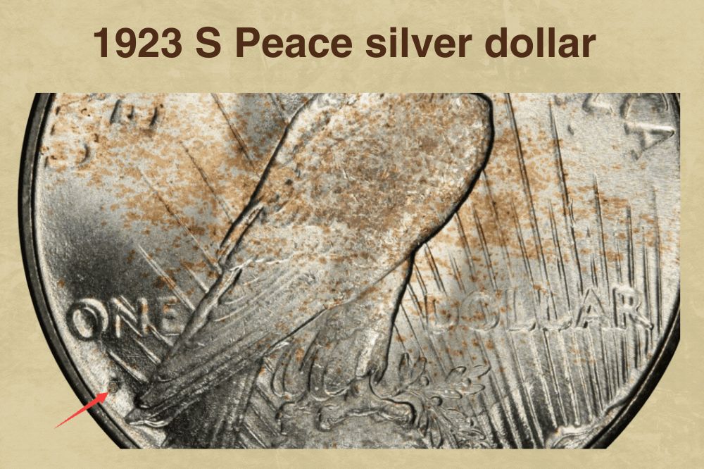 1923 S Peace silver dollar