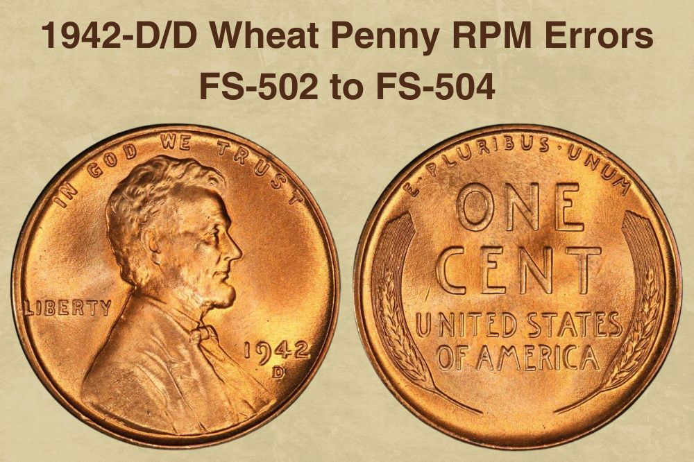 1942-D/D Wheat Penny RPM Errors FS-502 to FS-504