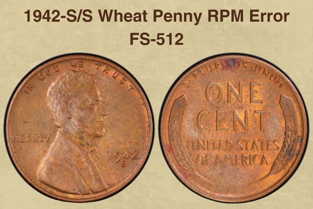 1942-S/S Wheat Penny RPM Error FS-512
