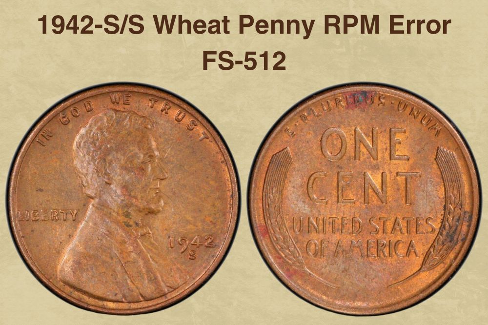1942-S/S Wheat Penny RPM Error FS-512