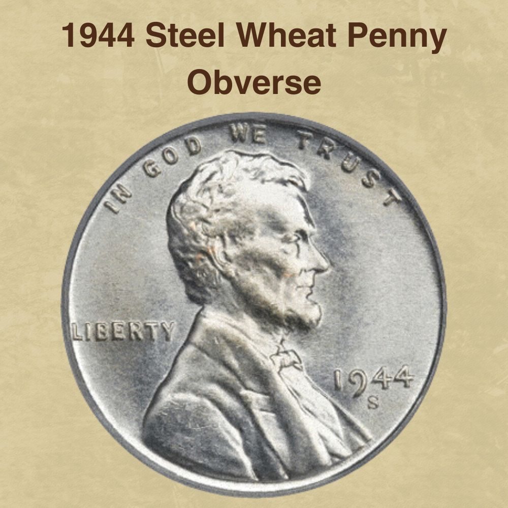 1944 Steel Wheat Penny Obverse