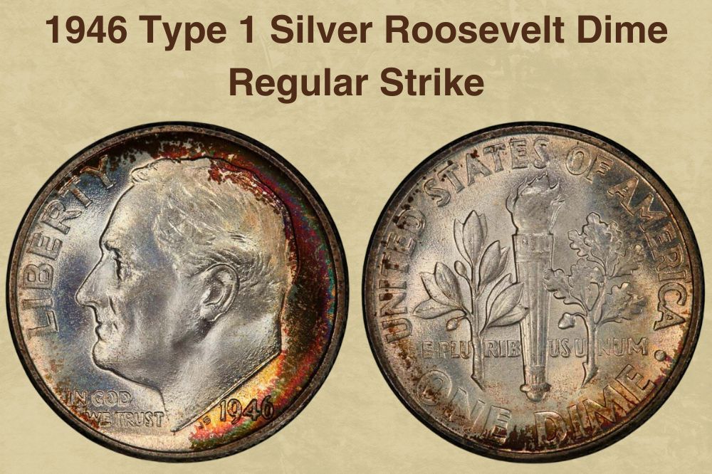 1946 Type 1 Silver Roosevelt Dime Regular Strike