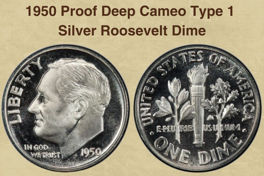 1950 Proof Deep Cameo Type 1 Silver Roosevelt Dime