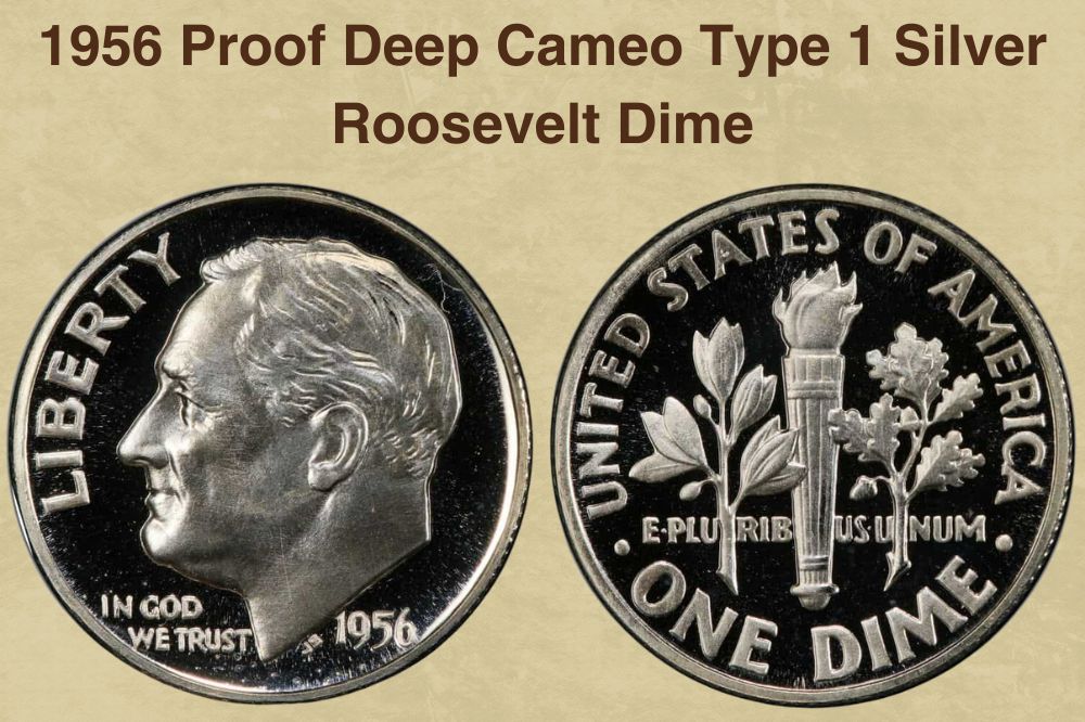 1956 Proof Deep Cameo Type 1 Silver Roosevelt Dime
