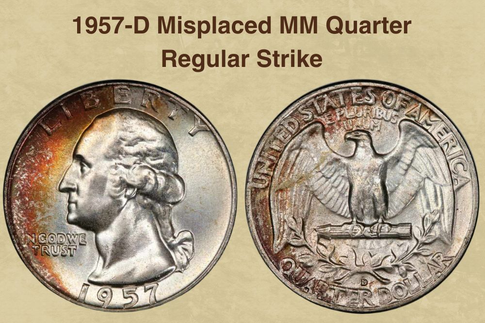 1957-D Misplaced MM Quarter Regular Strike