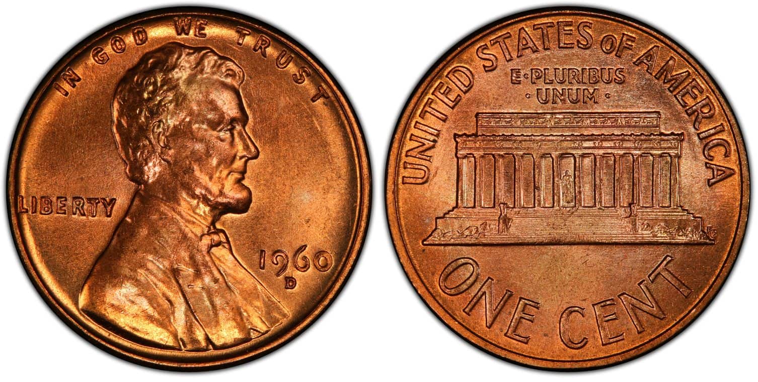1960- D Over D Small Date Over Large Date penny