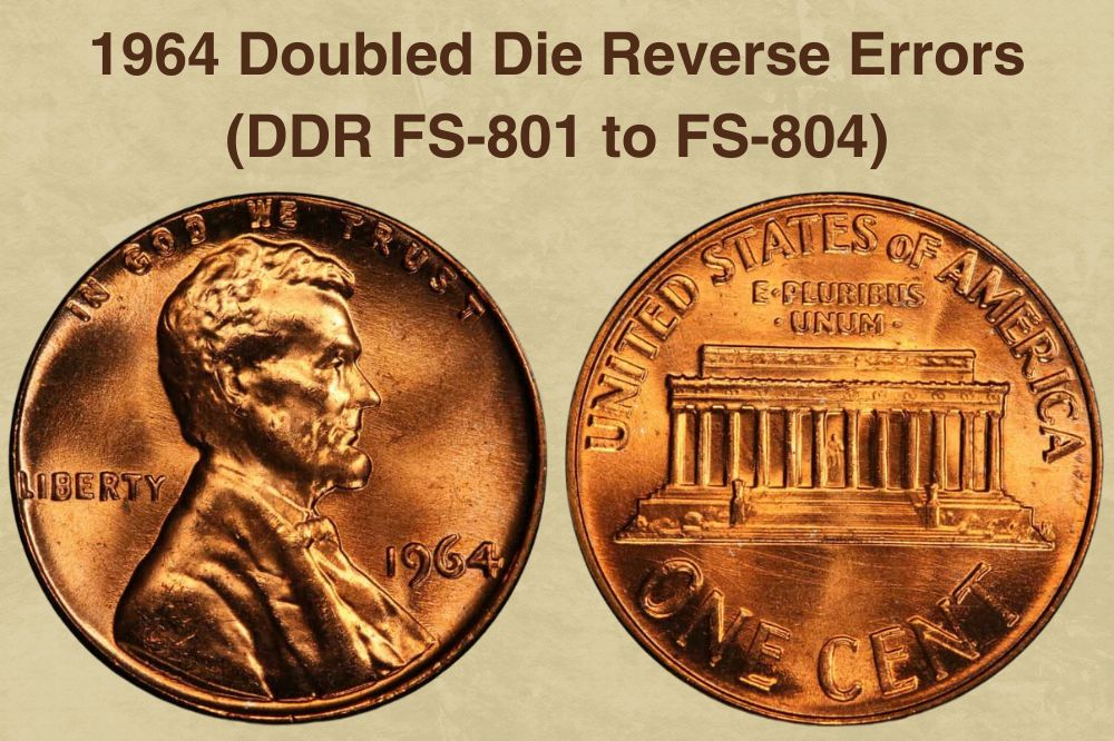 1964 Doubled Die Reverse Errors (DDR FS-801 to FS-804)