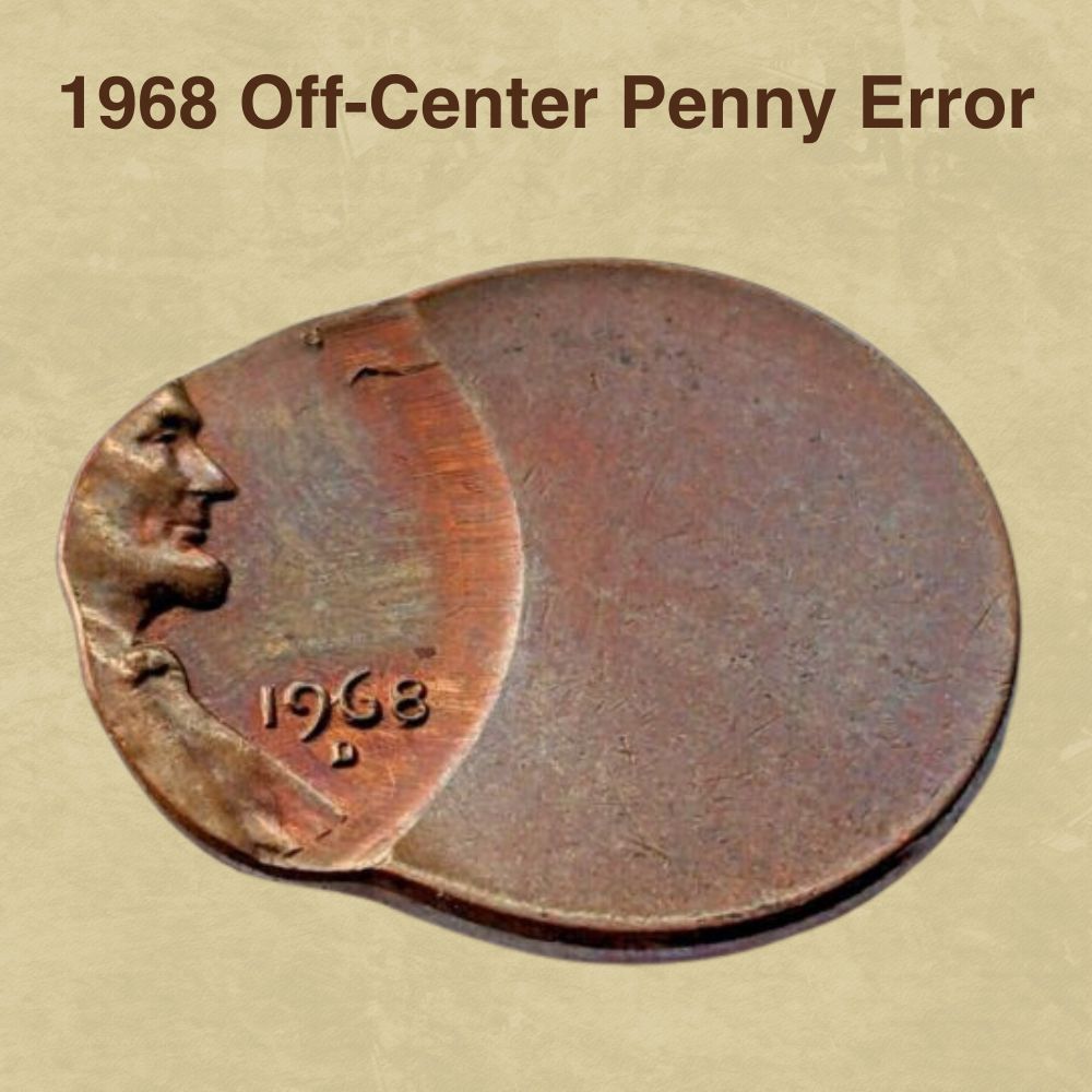1968 Off-Center Penny Error
