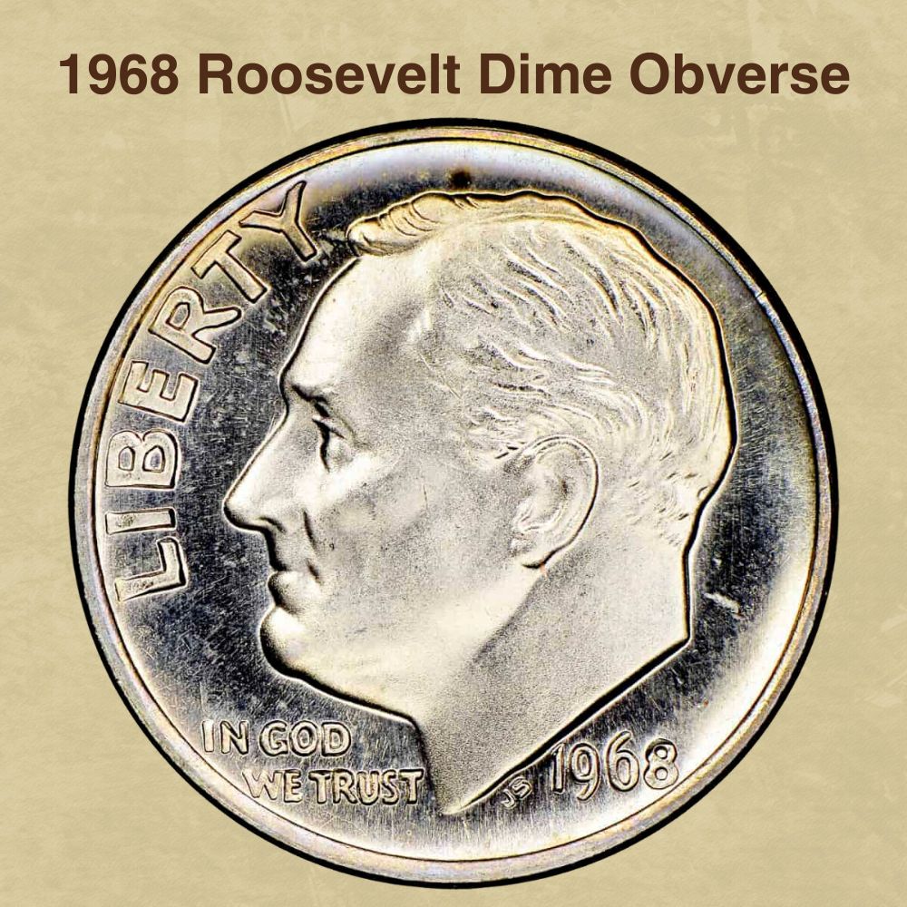 1968 Roosevelt Dime Obverse