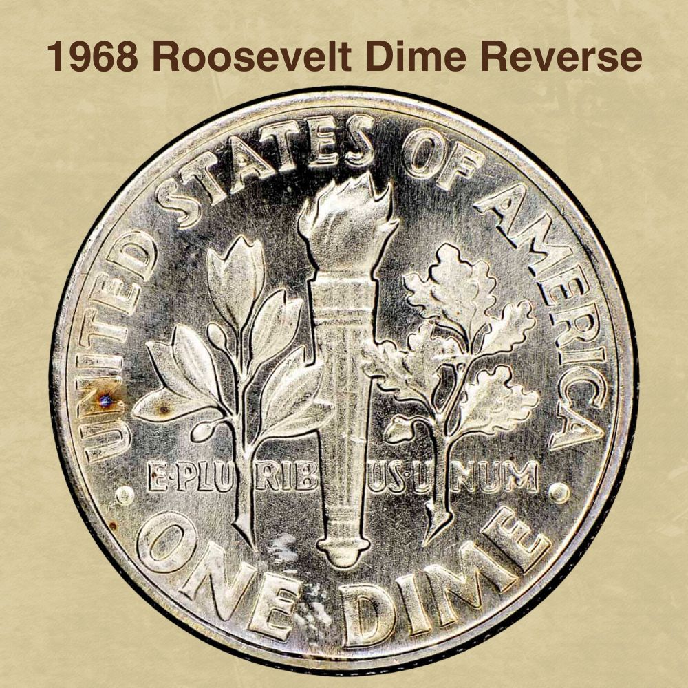 1968 Roosevelt Dime Reverse