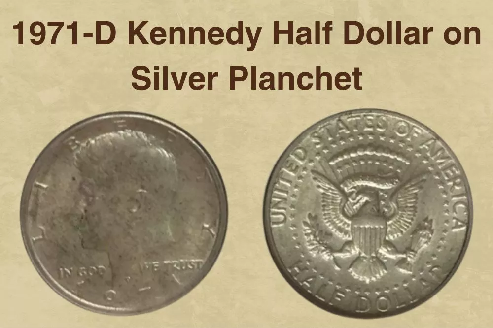 1971-D Kennedy Half Dollar on Silver Planchet