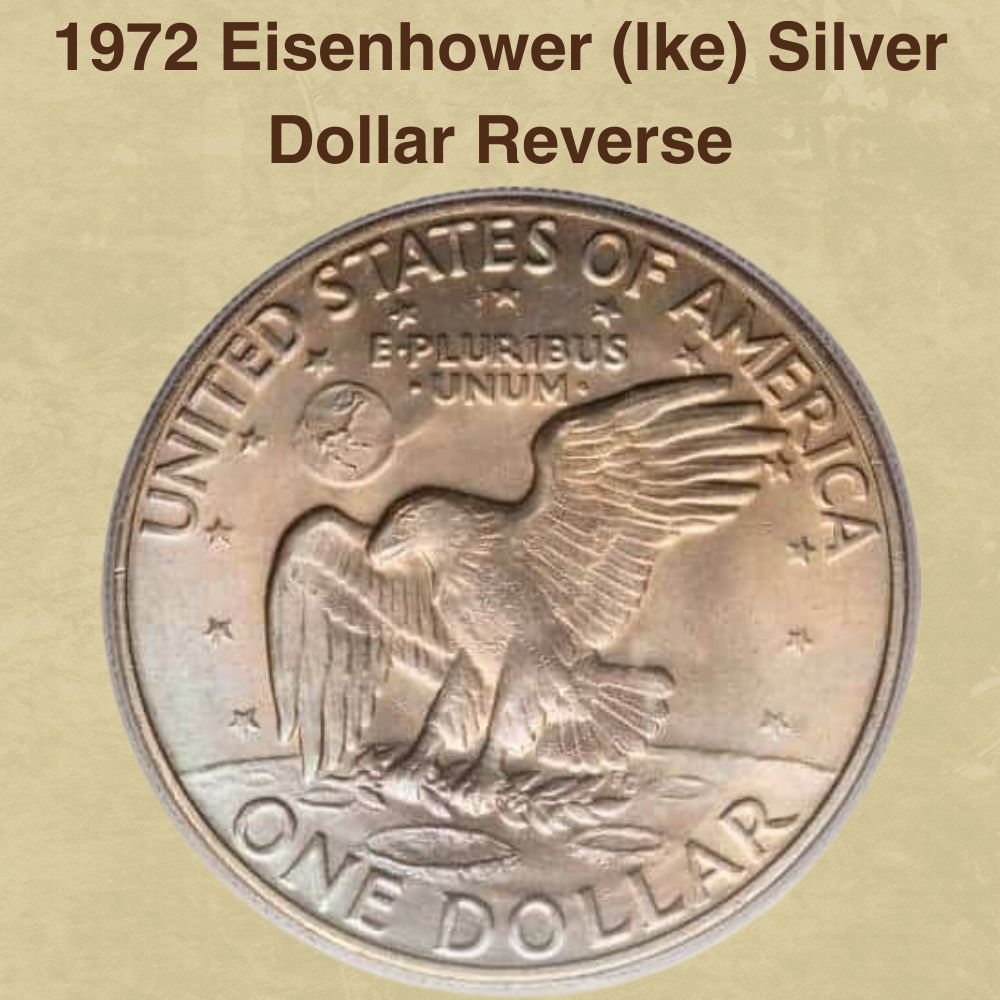 1972 Eisenhower (Ike) Silver Dollar Reverse