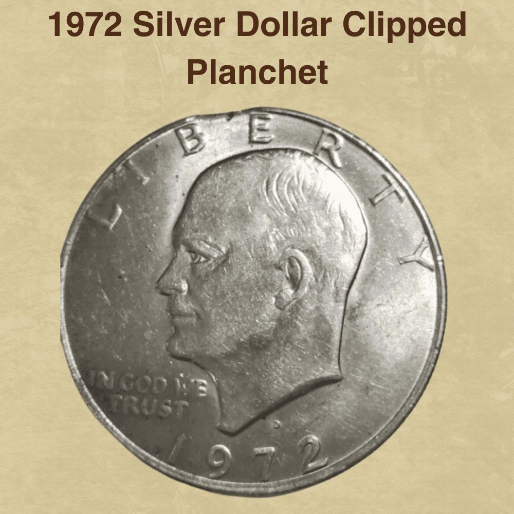 1972 Silver Dollar Clipped Planchet