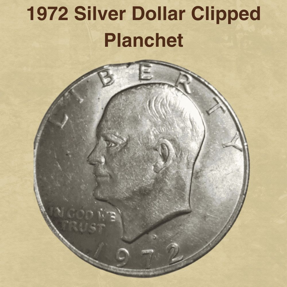 1972 Silver Dollar Clipped Planchet