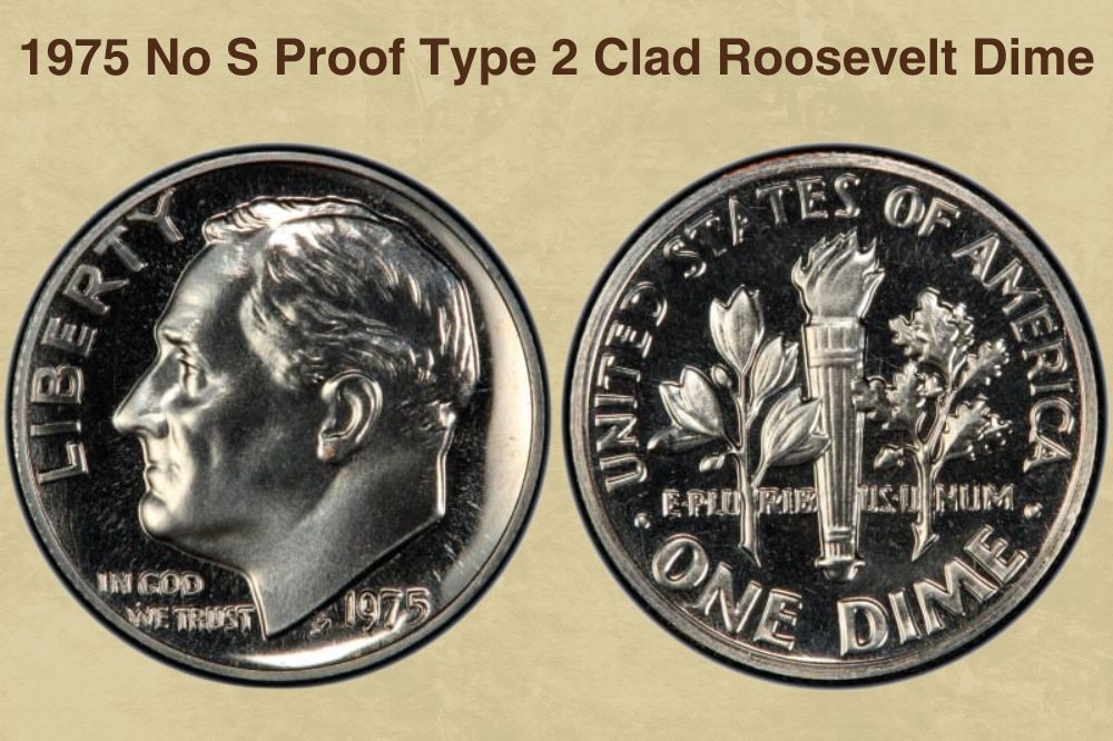 1975 No S Proof Type 2 Clad Roosevelt Dime